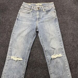 Levi's Jeans Womens 26 High Rise Straight Light Wash Blue Distressed Denim